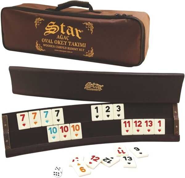 Star Oval Ağaç Okey Takımı