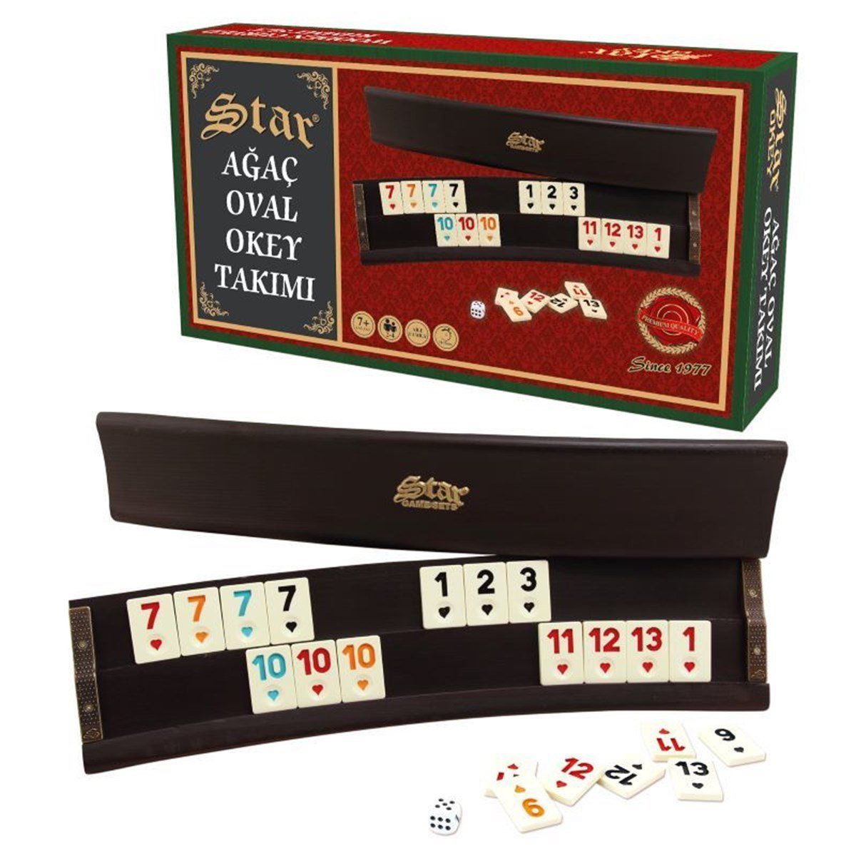 Star Oval Ağaç Okey Takımı