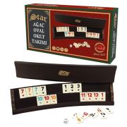 Star Oval Ağaç Okey Takımı