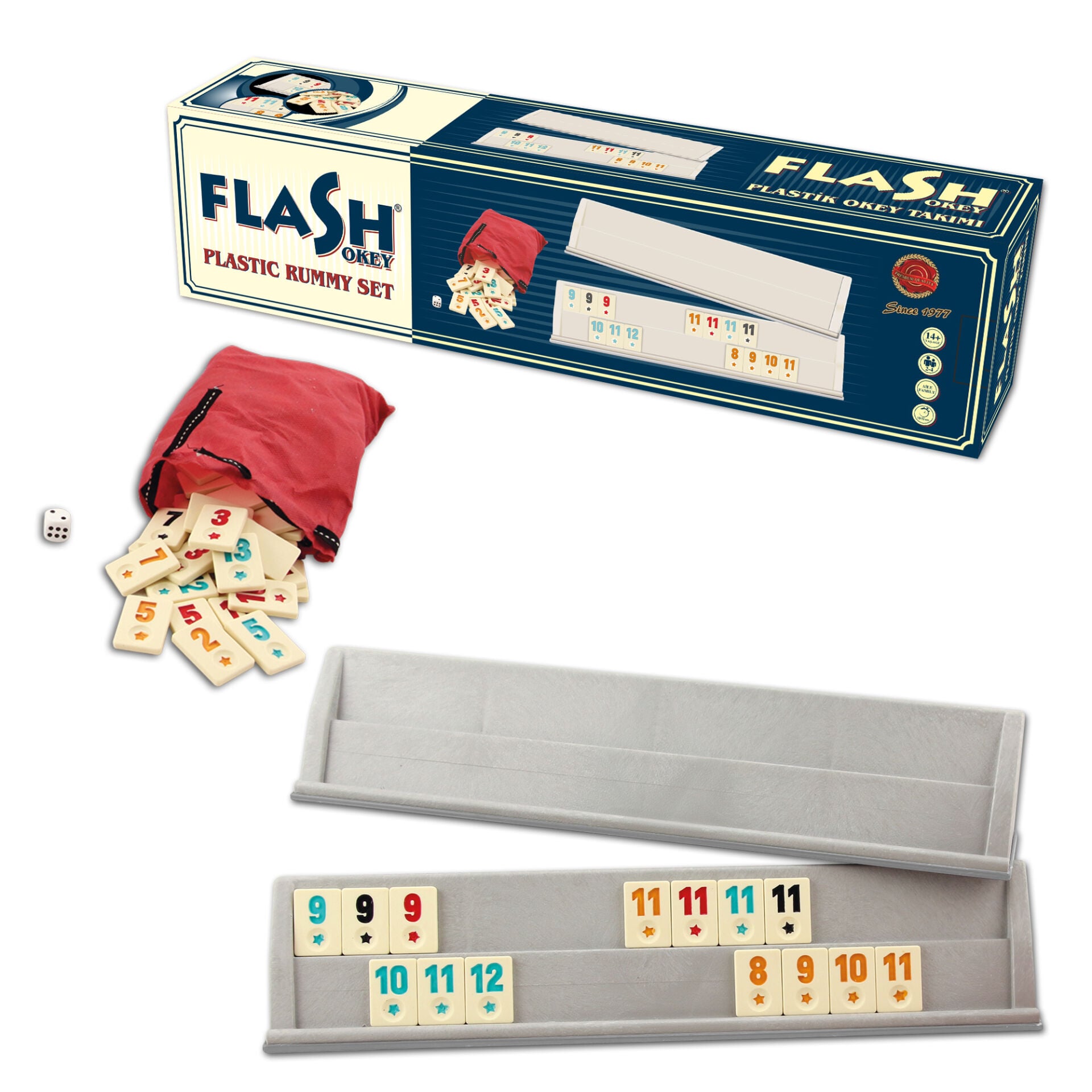 Flash Plastik Okey Takımı Açık Renk
